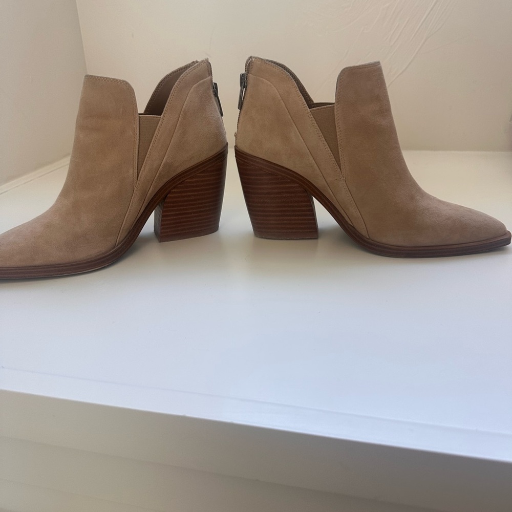 Vince Camuto Beige Ankle Booties
